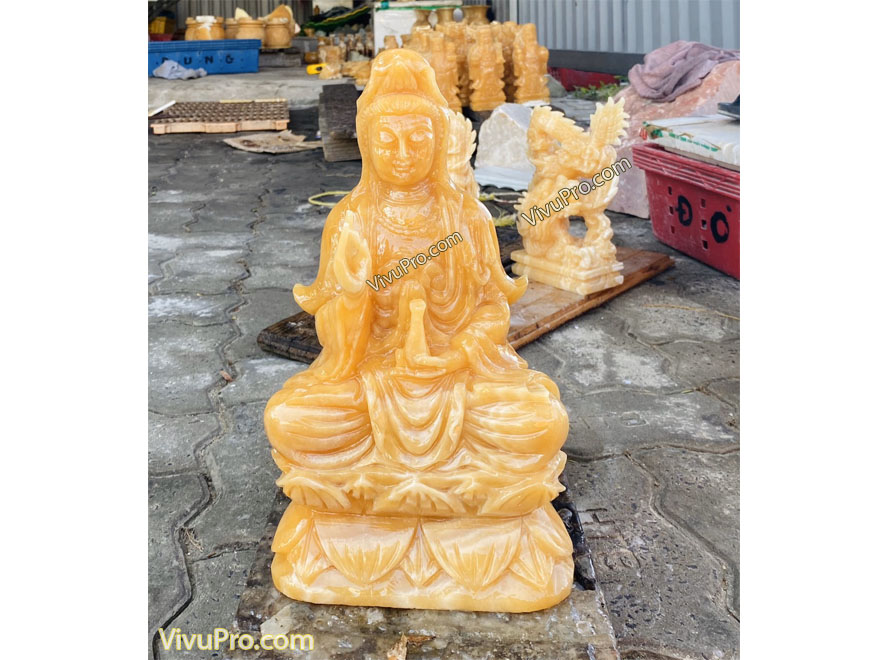 Tượng Phật Quan Âm Đá Ngọc Hoàng Long