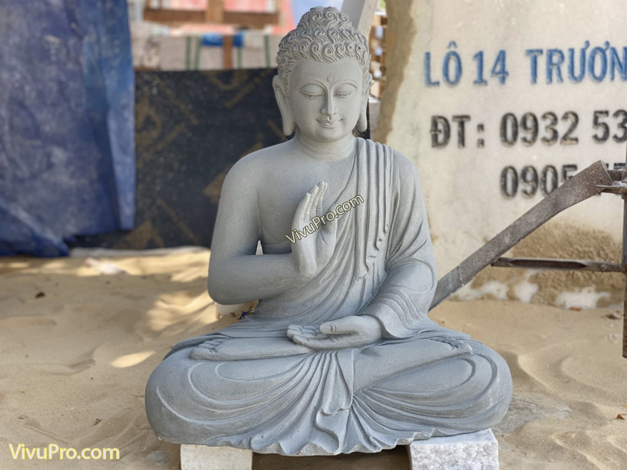 Tượng Phật Thích Ca ngồi không đế Đá Sa Thạch