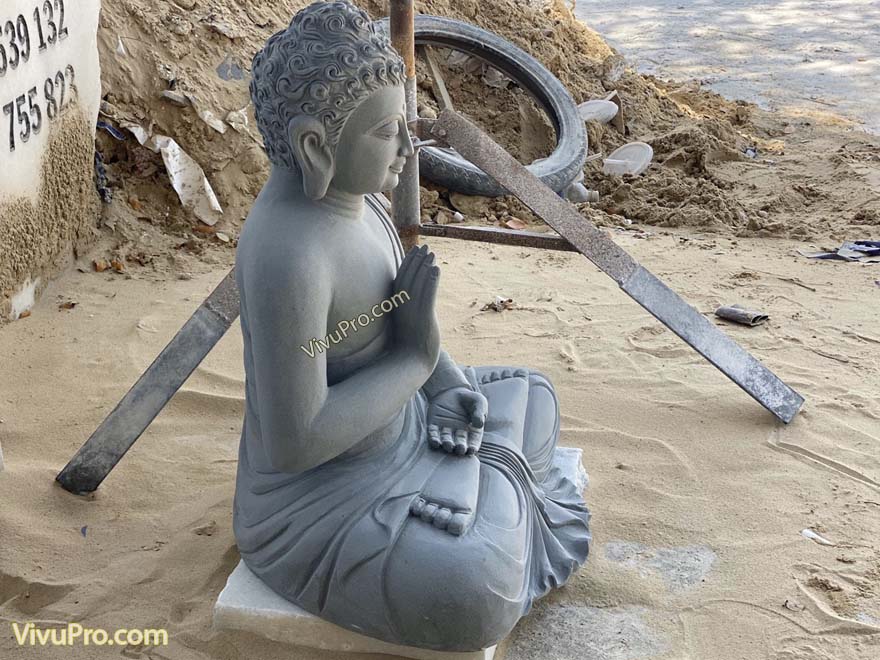 Tượng Phật Thích Ca ngồi không đế Đá Sa Thạch
