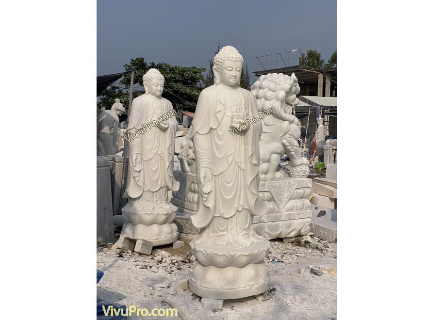 Tượng Phật A Di Đà Đá Cẩm Thạch Trắng